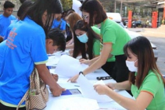 บรรยากาศคนงานเซ็นเอกสาร